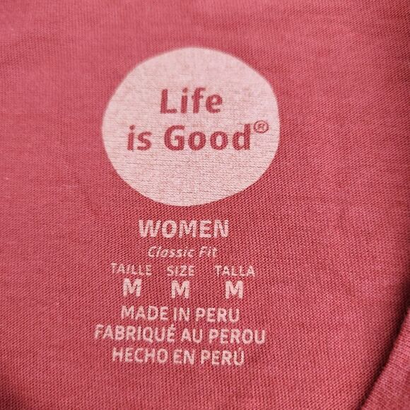 🔹️Life Is Good Faded Red Americana Daisy Vneck Short Sleeve Top Medium - Picture 10 of 11